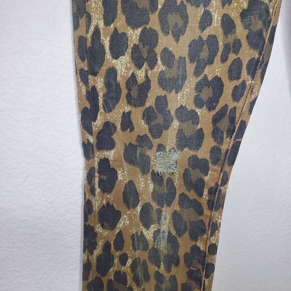 NWT Pacsun Distressed Ripped Leopard Mid-Rise Skinny Denim Jeans - Picture 10 of 12